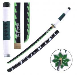 Demon Slayer Sanemi Shinazugawa Nichirin Sword – Wind Hashira Bamboo Katana Cosplay Replica 104cm