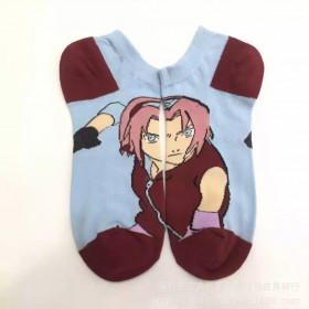 Naruto Socks Light Blue And Burgundy