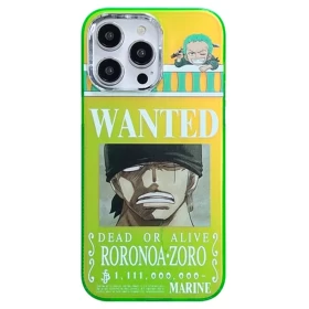 حافظة هاتف أنيمي One Piece Roronoa Zoro WANTED - الإصدار 4 (لأجهزة iPhone)