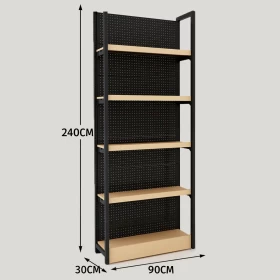 Heavy Duty Retail Display Rack used – Metal Storage Shelf for Shops & Exhibitions (240×90×30 cm)