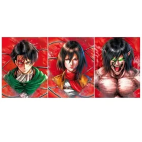 Attack on Titan 3D Lenticular Poster – Levi, Mikasa & Eren (40×30 cm)
