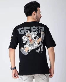 One Piece Luffy Gear Fifth Black Oversized T-Shirt – Premium Heavy Fabric