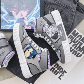 Naruto -Sasuke High Top Sports Sneakers  3D Grey