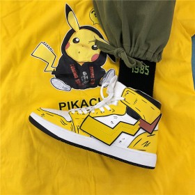 Pikachu High Top Sports Sneakers 3D Yellow