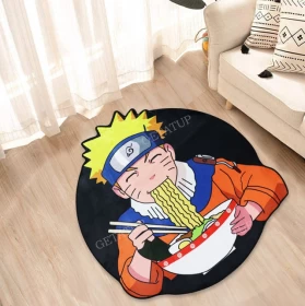 Anime Naruto Uzumaki Surrounding Belgian Velvet Vacuum Irregular Mat Carpet Floor Mat 90x100CM