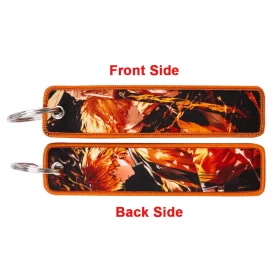 Demon Slayer Kyojuro Rengoku Double-Sided Anime Keychain | Front & Back Design
