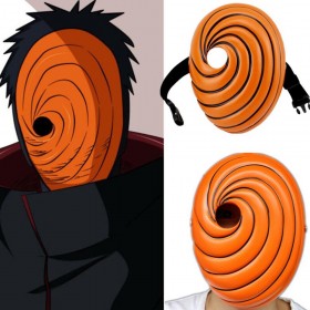 Naruto Uchiha Obito Tobi Madara AkatsukiNinja Madara Cosplay Mask-Orange-Unisex-Resin