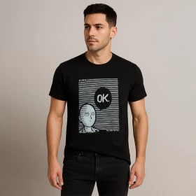 One Punch Man Saitama "OK" Black T-Shirt