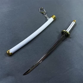 One Piece: Roronoa Zoro Wado Ichimonji sword Keychain with a Stand- White & Gold-23CM (Ver.06)