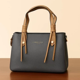 Cavallino Dual-Tone Handbag – Navy & Camel
