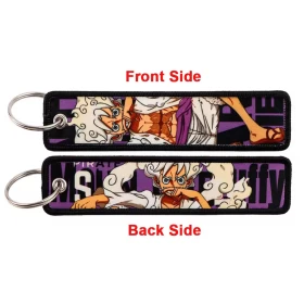 One Piece Monkey D. Luffy Gear 5 Nika Double-Sided Anime Keychain | Front & Back Design
