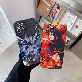 Naruto Phone Case: Itachi, Sasuke Uchiha Phone Case-(For iPhone Models)-Blue/Red