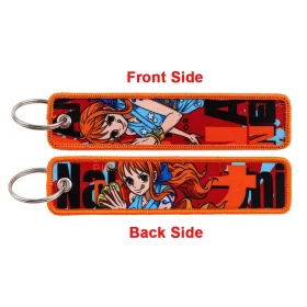 One Piece Nami Double-Sided Anime Keychain | Front & Back Design