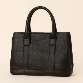 Classic Pebbled Leather Hand Bag – Black