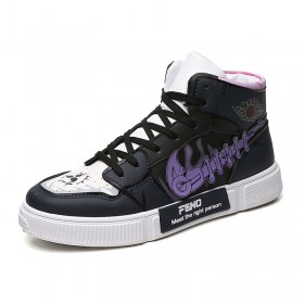 Naruto High Top Sports Sneakers 3D Black And Purple