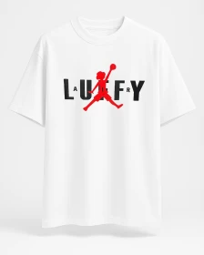 One Piece Luffy Graphic White Oversized T-Shirt