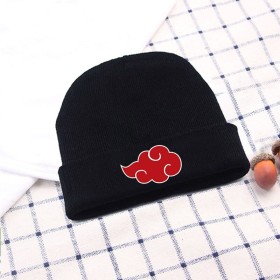 NARUTO Akatsuki Logo Beanies-Unisex-polyester-Black