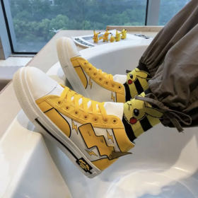 Pikachu High Top Sports Converse 3D Yellow