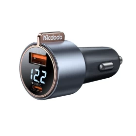 Mcdodo 75W Car Charger with Dual USB-A & USB-C Fast Charging and LED Display