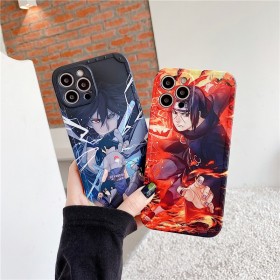 Naruto Phone Case: Itachi, Sasuke Uchiha Phone Case-(For iPhone Models)-Blue/Red