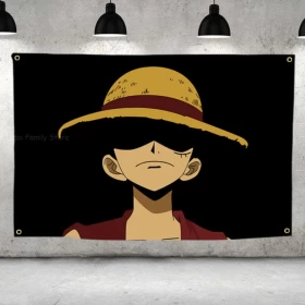 One Piece Straw Hat Pirates Flag (Home, Bedroom Wall Decor) Printed Luffy D.Monkey Flags Prop-60*90cm-Polyester