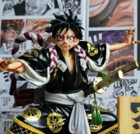 One Piece Kabuki Straw Hat Pirate Luffy Kimono Figure