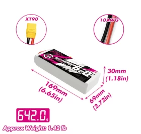 CNHL G+Plus 6000mAh 14.8V 4S 70C Lipo Battery with XT90 Plug