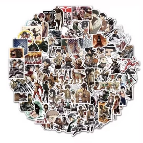 Attack on Titan 100PCS Anime Sticker Pack – Waterproof Vinyl Stickers